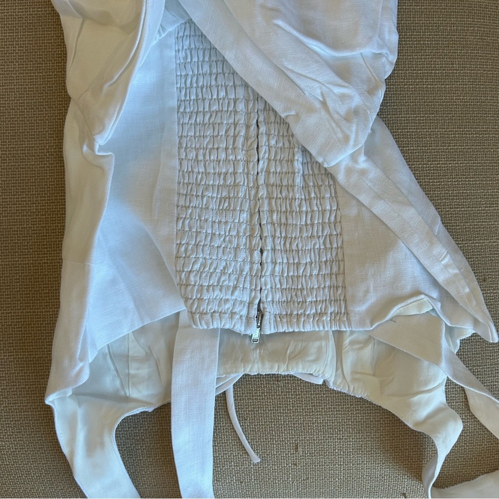 Reformation White Smocked Sundress Square Neck Midi - Picture 8 of 13